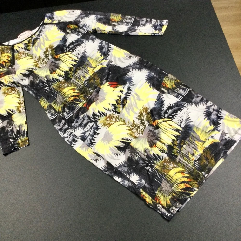 Women's Philosophy Dress, M, Yellow, Floral 3/4 sleeve